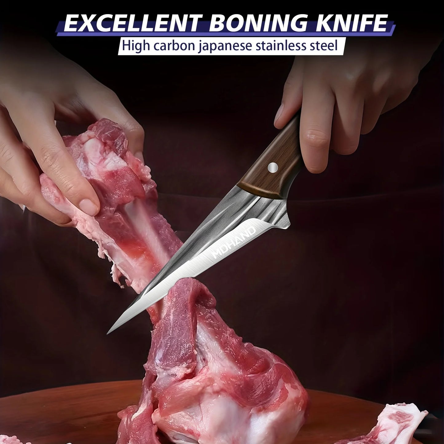 Kepeak 14Pcs Butcher Chef Knife Set With Roll Bag For Meat