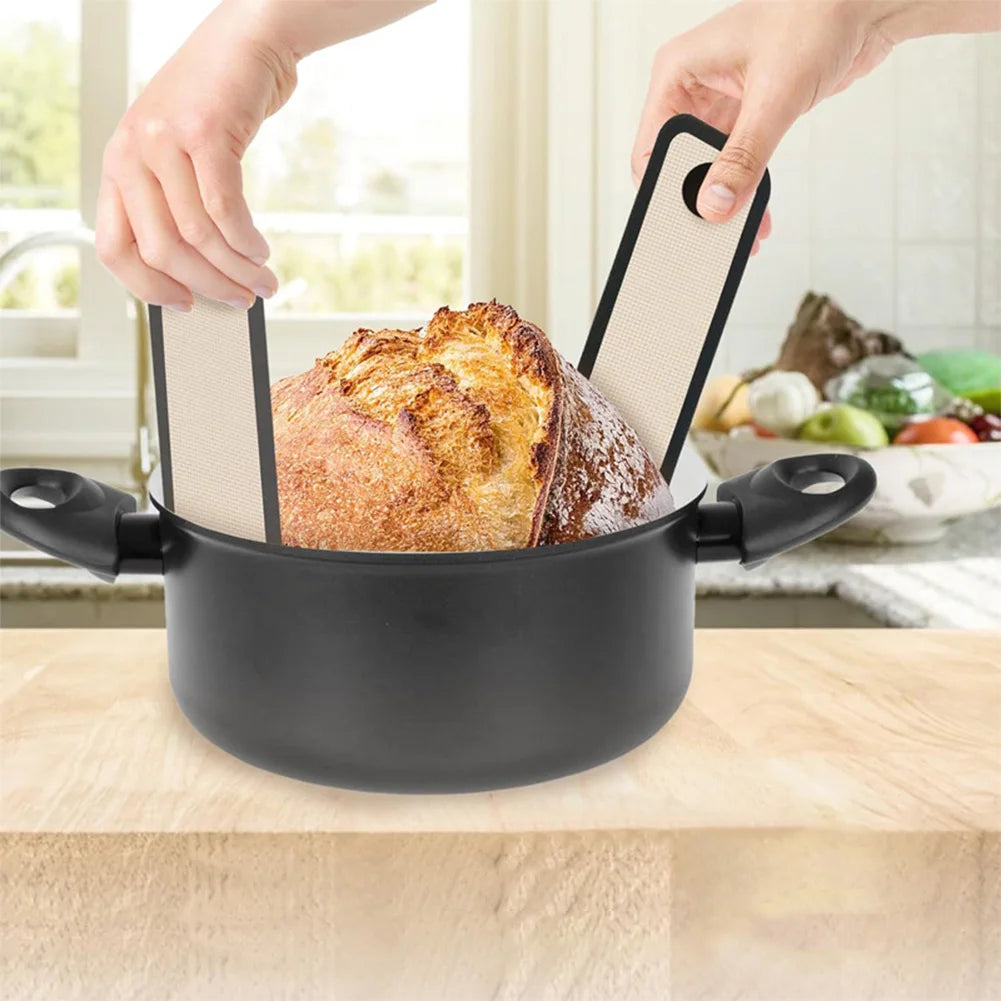 2Pcs Non-Stick Bread Baking Mat Silicone Bread Sling for Dutch Oven Easy To Clean Baking Mat for Dutch Oven Kitchen Cooking Tool - Cooky Kitchenware