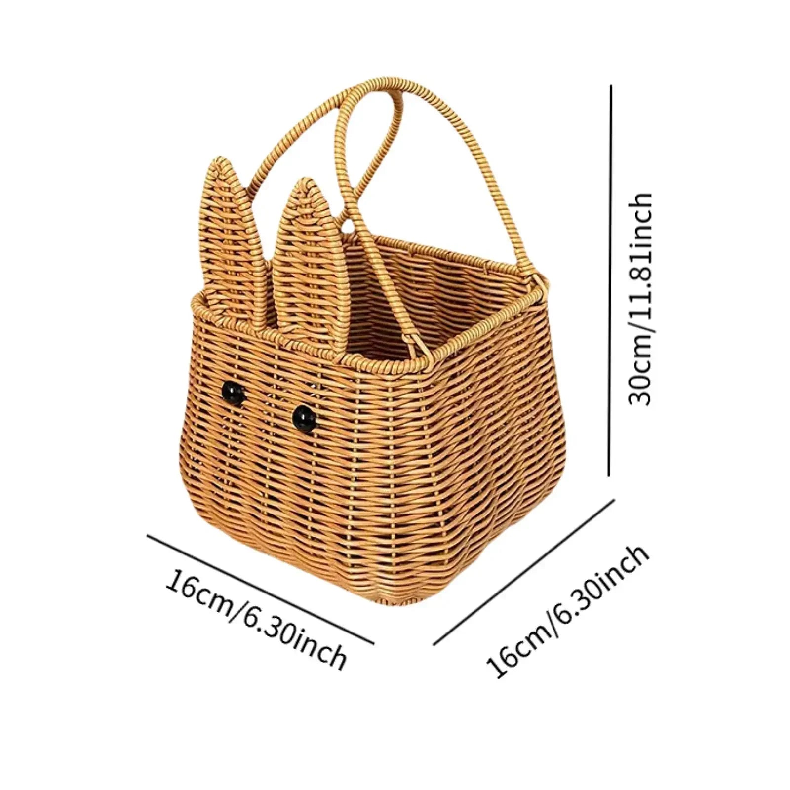 Easter Wicker Basket Craft Picnic Basket Decorative Countertop Basket Bin for Living Room Restaurant Kitchen - Cooky Kitchenware