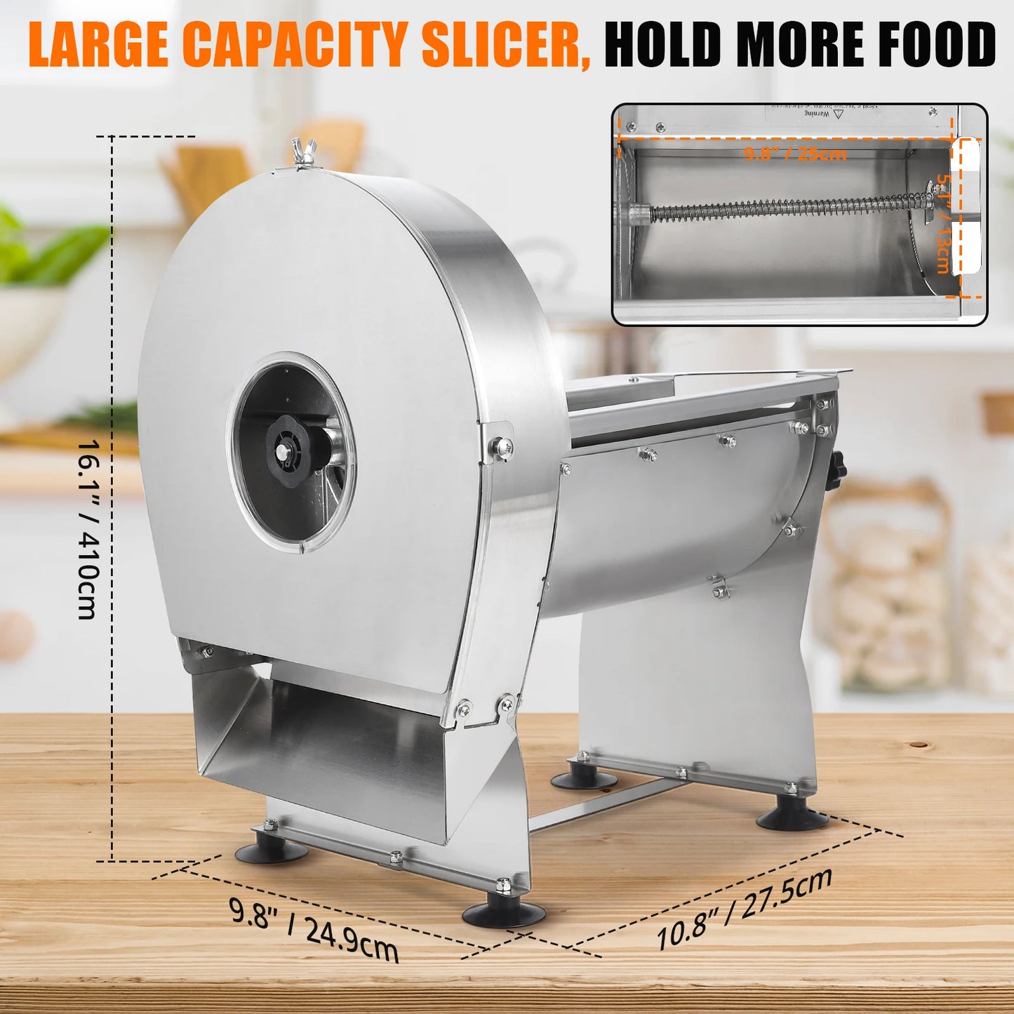 Electric Vegetable and Fruit Slicer Stainless Steel 0.2-10mm