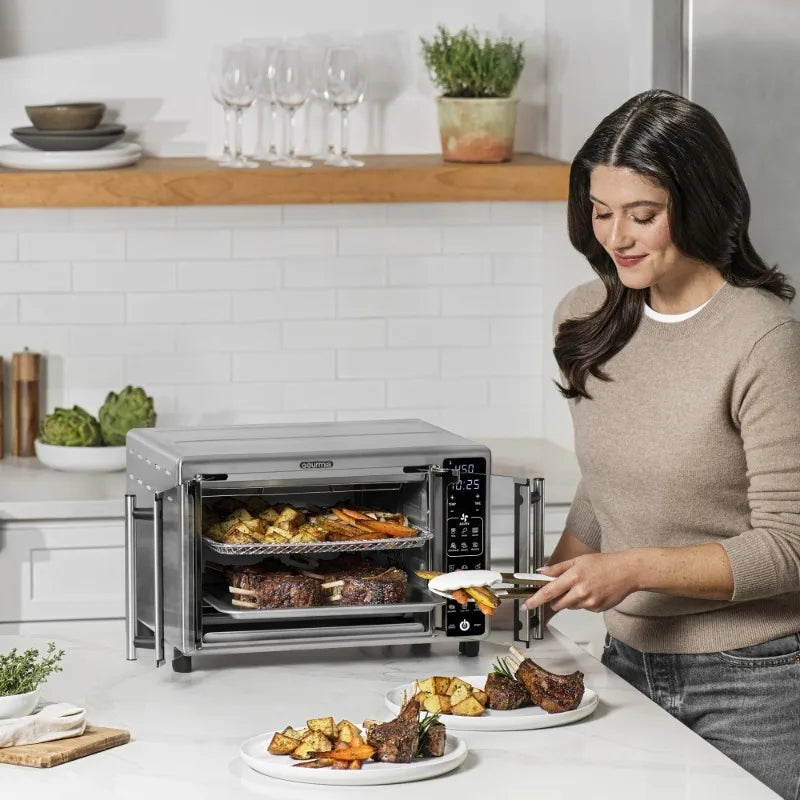 Gourmia 1700W Digital Oven Air Fryer, Multi-Mode One-Touch Preset, 24L, Stainless Steel, 6 Slices - Cooky Kitchenware