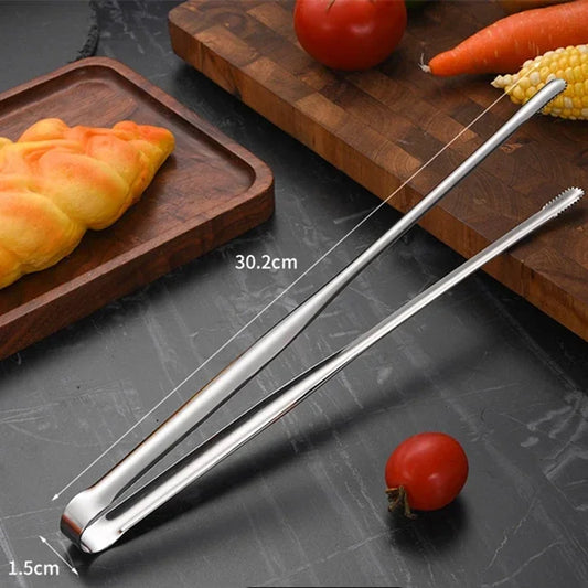 Stainless Steel Grill Tongs Food Clip BBQ Steak Clip Bread Tong Cooking Utensils Party Non-Slip Kitchen Gadgets Accessories - Cooky Kitchenware