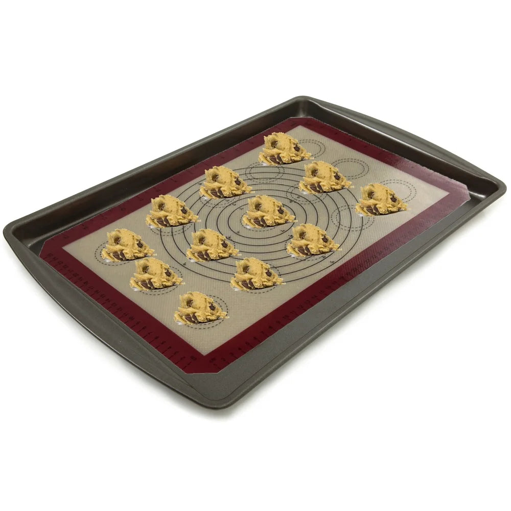 Reusable Silicone Baking Mat Non-Stick Oven Safe with Measurement Guides Fits Half-Sheet Pan Ideal Healthy Cooking Easy Clean - Cooky Kitchenware