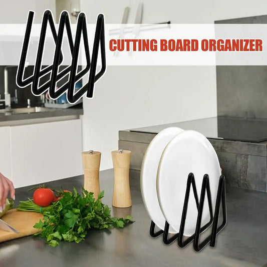 Cutting Board Stand Serving Tray Mount Triangle Shaped Multi-Purpose Space-Saving Cutting Board Organizer For Dorm Room RV - Cooky Kitchenware