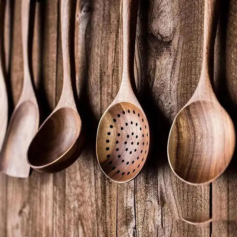 Wooden Utensils Set, 5/7/11pcs Non-stick Cooking Utensils, Kitchen Utensils Set for Home Use, Kitchen Gadgets,  Household Items - Cooky Kitchenware