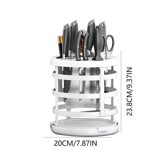Rotatable Cutter Organizer Stand Rotatable Stand Block For Spoons Portable And Waterproof Rotating Utensil Home Cutter Holder - Cooky Kitchenware