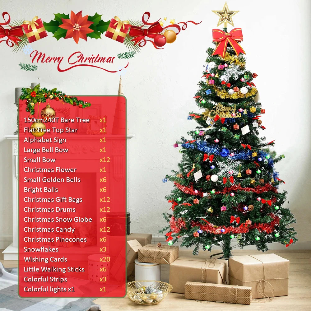 Artificial Christmas Tree Compact Space Saving Sturdy Base Easy Assembly Durable Plastic Green Leaves Holiday Decorations