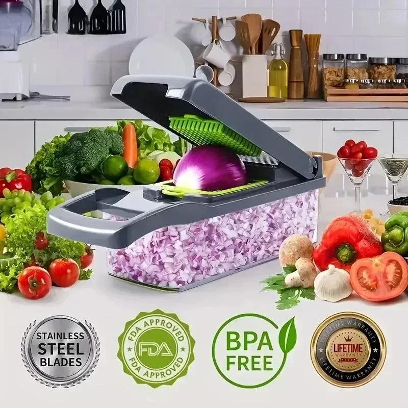 14/16 in 1 Handle Multifunctional Vegetable Chopper Food Grate Food Chopper Vegetable Slicer Dicer Cut Kitchen Items cocina - Cooky Kitchenware