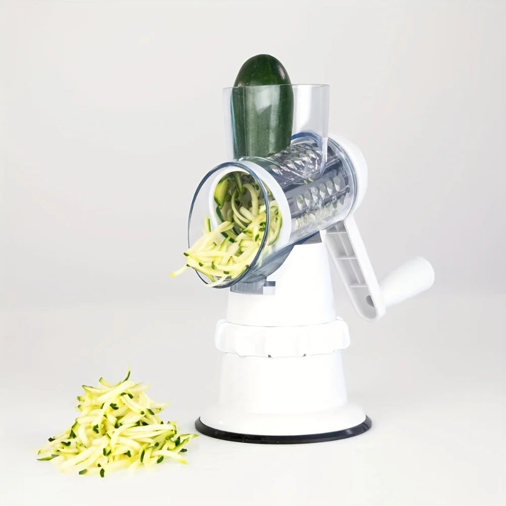 Vegetable Cutter, Rotary Vegetable Slicer, Vegetable Grater, Manual Cheese Grater, Multifunctional Vegetable Cutter, Potato Shre - Cooky Kitchenware