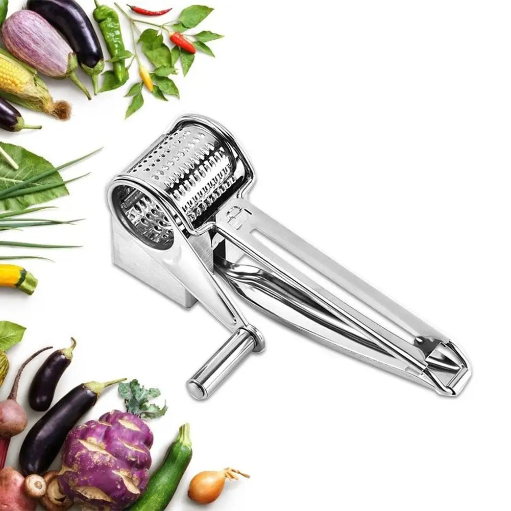 Kitchen Chocolates Shredder Stainless Steel Drum Hand-Cranked Cheese Grater Rotary Ginger Chocolate Cutter Planer - Cooky Kitchenware