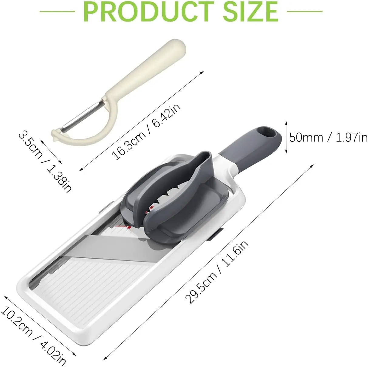 Handheld Mandoline Slicer Vegetable Cutter With Safety Grip