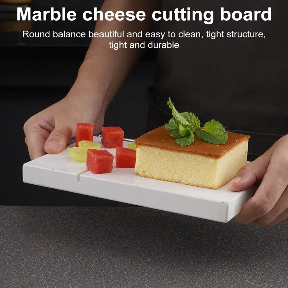 Cheese Slicer Stainless Steel Wire Cutter For Block Cheeses Marble Board Parmesan Butter Cutting Tool Non-Slip Kitchen Gadget - Cooky Kitchenware