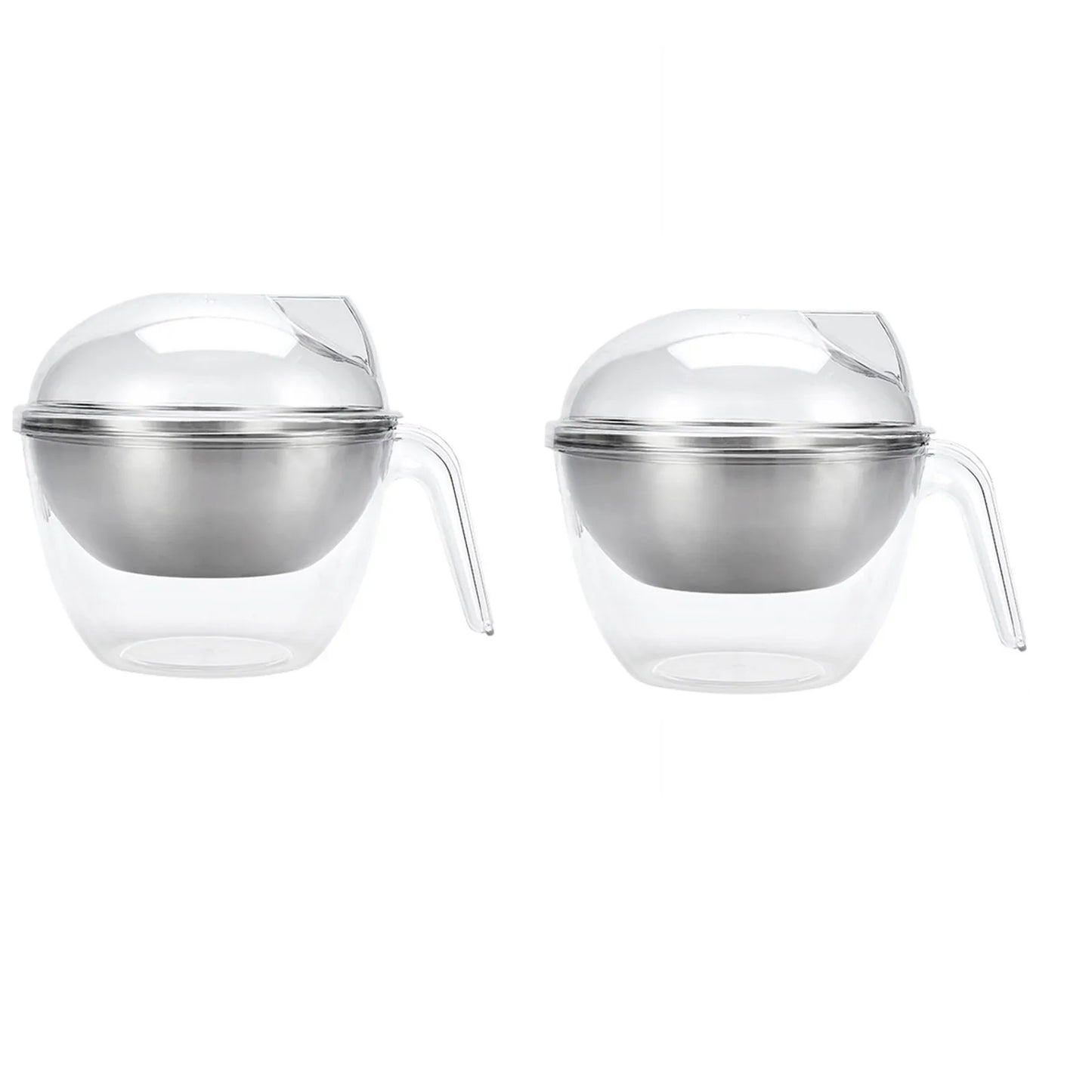 2 Pcs Ice Chilled Dip Bowl With Lid And Handle 50oz Large Capacity Ice Bowl Iced Serving Bowl Reusable Cold Serving Dish For Hum