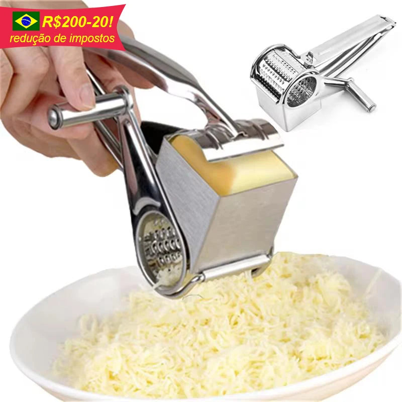 Handheld Stainless Steel Rotary Cheese Grater Kitchen Tool Garlic Carrot Cutter Slicer Shredder Grinder - Cooky Kitchenware