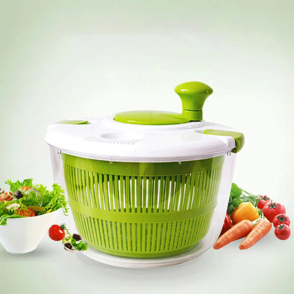 5 L Salad Spinner Salad Dryer BPA Free Large Manual Lettuce Spinner Multi-Use Fruit Washer for Washing & Drying Leafy Vegetables