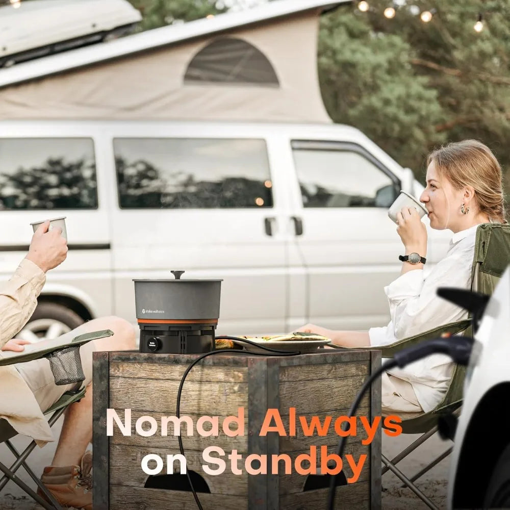 Nomad Cooking System, Electric Camping Stove 200-1000W with Pan & Pot, 120V Portable Outdoor Cooking Gear Set - Cooky Kitchenware