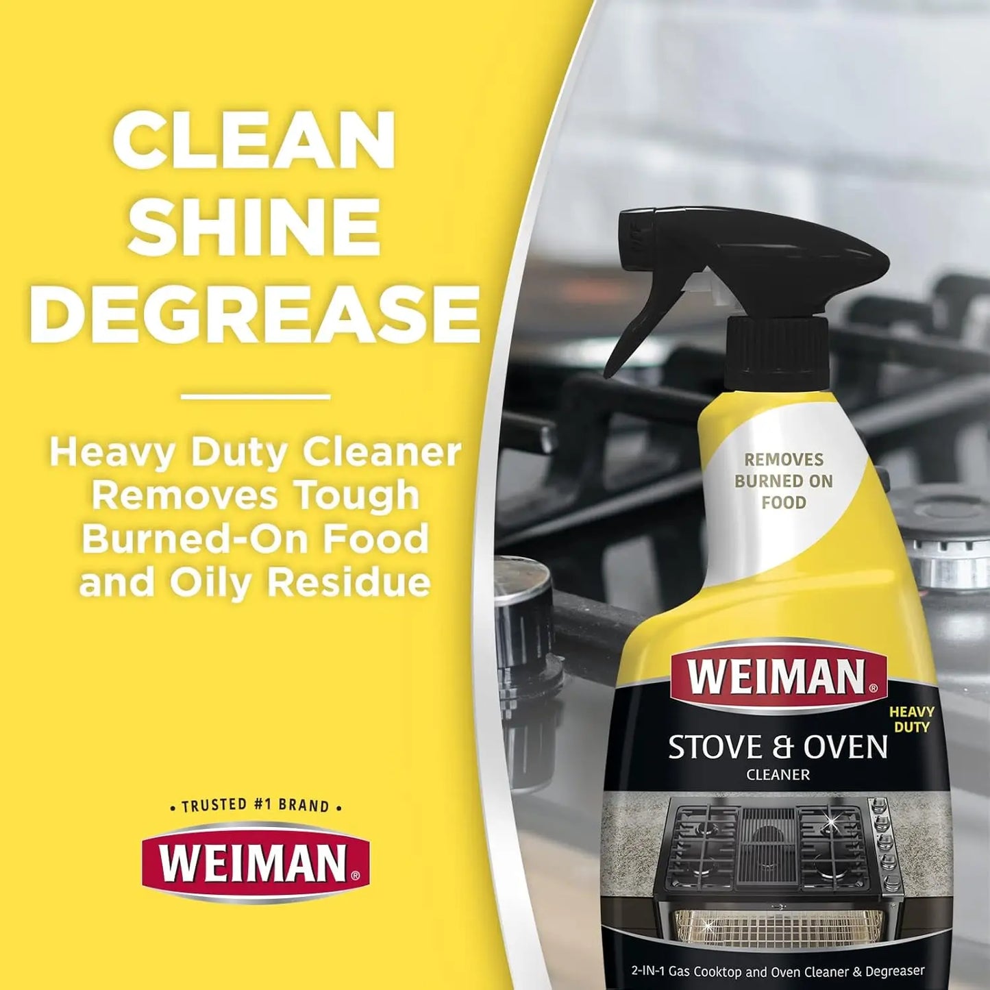 Heavy Duty Stove And Oven Cleaner And Degreaser For Glass, Ceramic Cooktops, Bbq Grill Grates - 2 Pack, 24 Oz W/Microfiber - Cooky Kitchenware