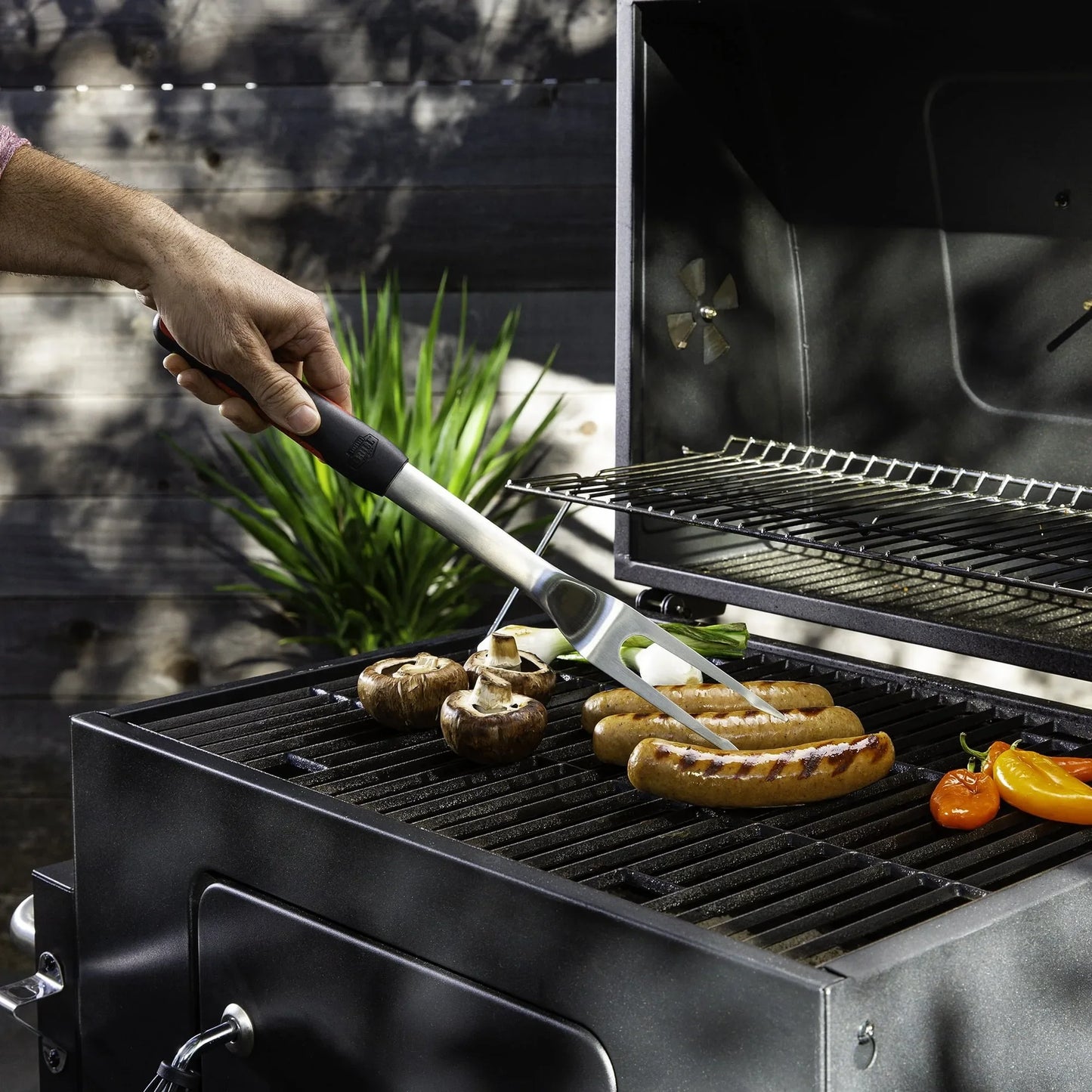 4-Pack Stainless Steel BBQ Tool Sets, 3-Piece Each with Tong Spatula Fork & Soft Grip, Grilling Utensils for Outdoor Cooking