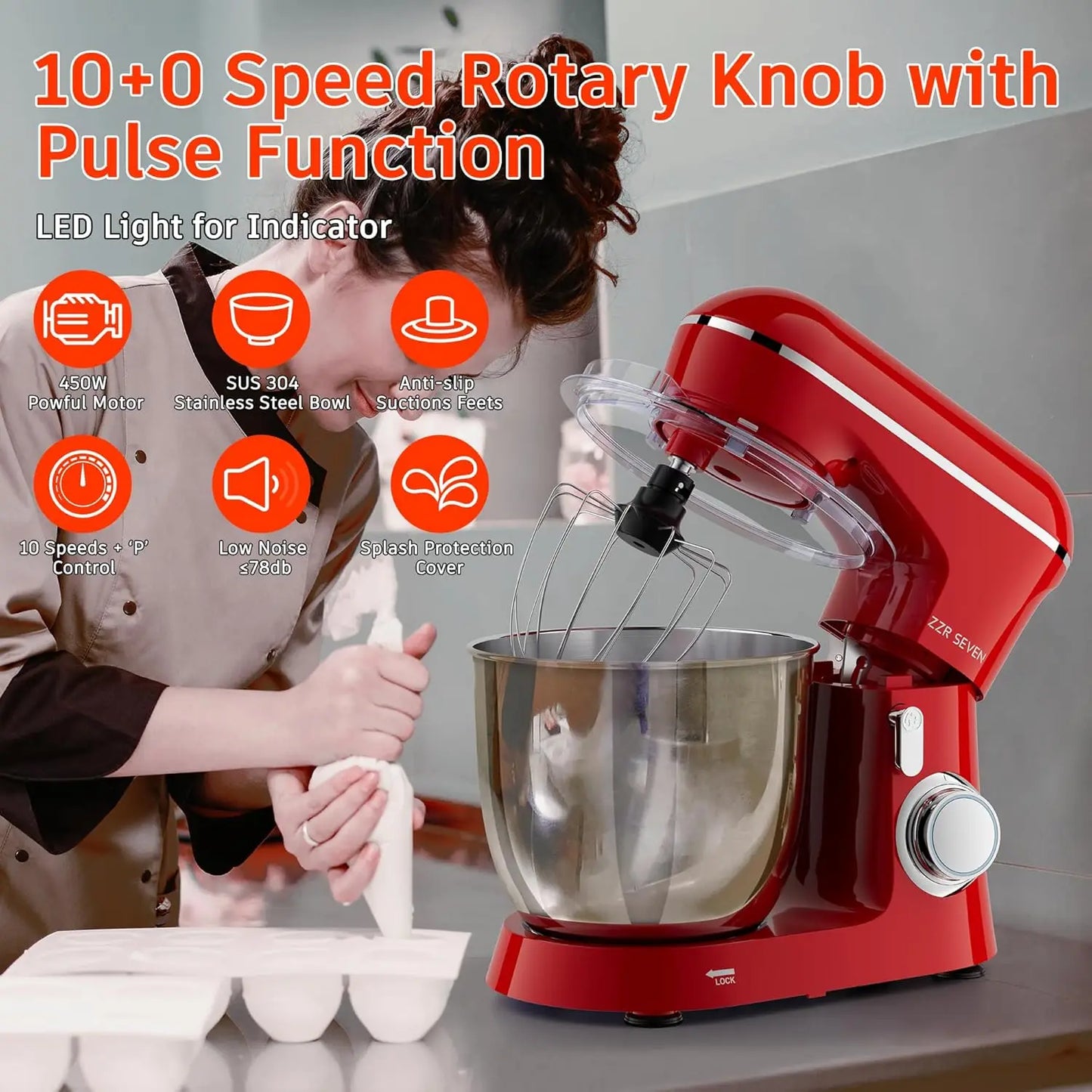 KitchenAid Stand Mixer 450-Watt 5.5 Quart Stainless Steel Bowl Copper Motor Dough And Cake Beater Attachments - Cooky Kitchenware