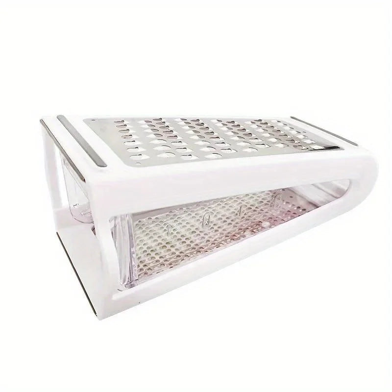 1pc, Cheese Grater, Stainless Steel Cheese Grater With Container, Double-Sided Blades For Vegetables, Carrot, Cucumber Slicer Cu - Cooky Kitchenware