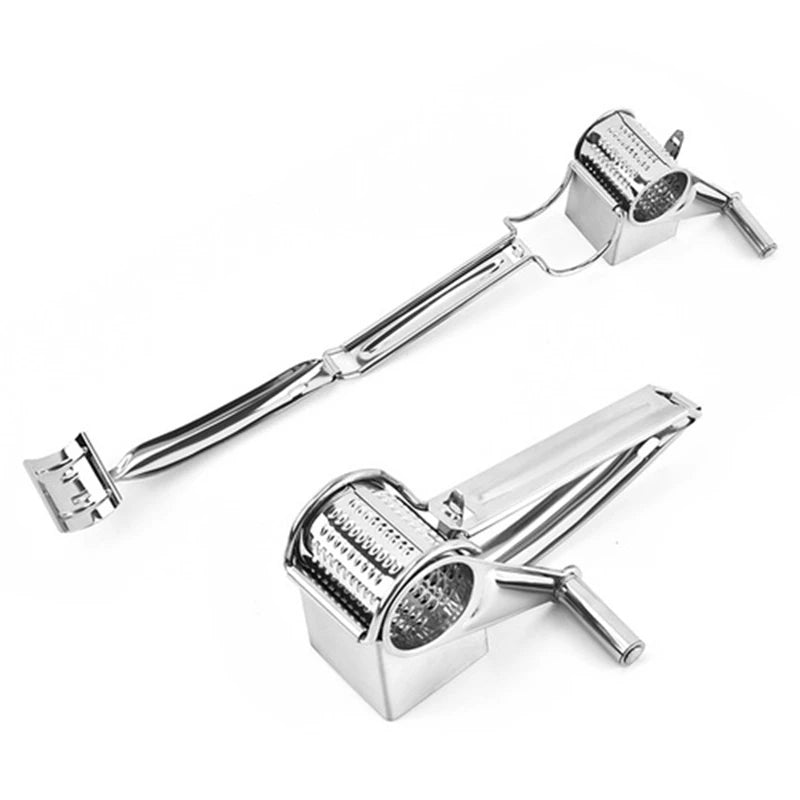 Handheld Stainless Steel Rotary Cheese Grater Kitchen Tool Garlic Carrot Cutter Slicer Shredder Grinder - Cooky Kitchenware