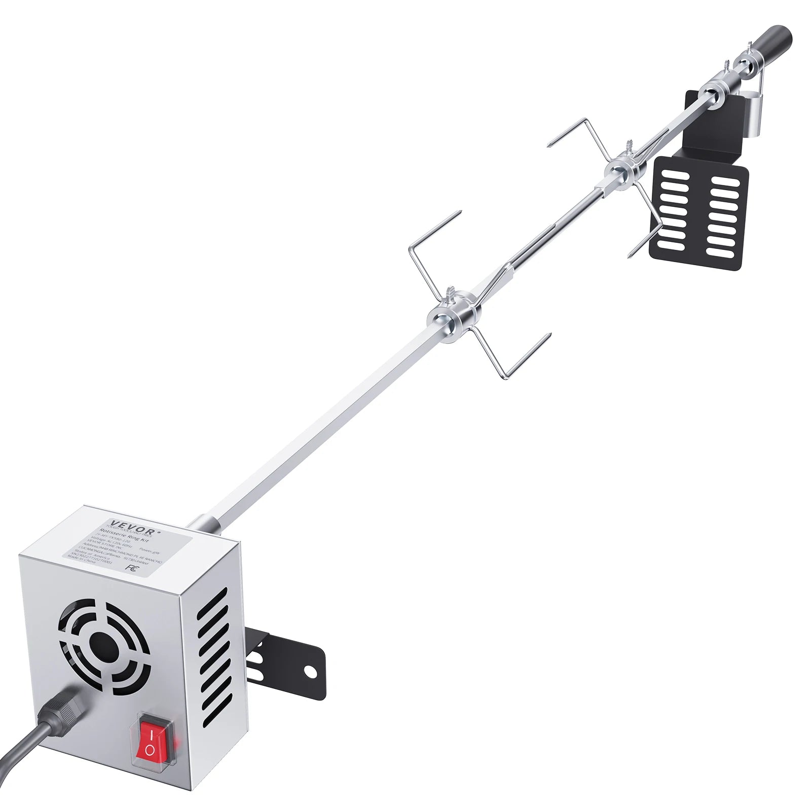 SucceBuy Universal Grill Rotisserie Kit for Grills Electric BBQ with 9W Motor Stainless Steel Automatic Grilling Kit - Cooky Kitchenware