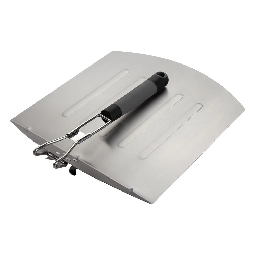 3 Piece Pizza Grilling Set with Cordierite Stone Folding Stainless Steel Peel and Wheel Cutter Outdoor Cooking - Cooky Kitchenware