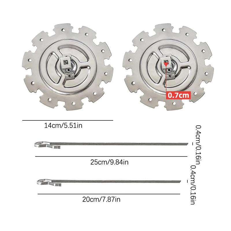 1Set Stainless Steel BBQ Kebab Cage Rotisserie Skewer Forks Chicken Grill For Roaster Oven DIY Camping Cooking Tool - Cooky Kitchenware