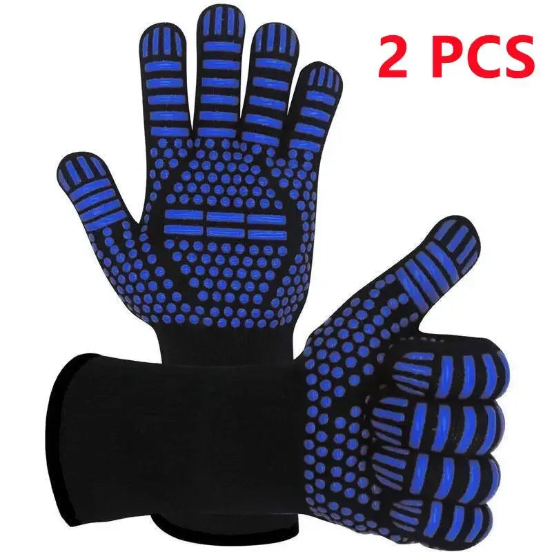 Gloves 1472℉ Heat Resistant Grilling Gloves Silicone Non-Slip Oven Mitts Kitchen Gloves for Barbecue Grilling Cooking Baking - Cooky Kitchenware