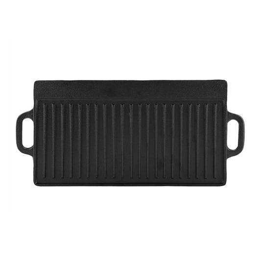 Non-stick Grill Pan Non-Stick Cast Iron Grill Griddle Pan Ridged and Flat Double Sided Baking Cooking Tray Bakeware Griddle Pan - Cooky Kitchenware