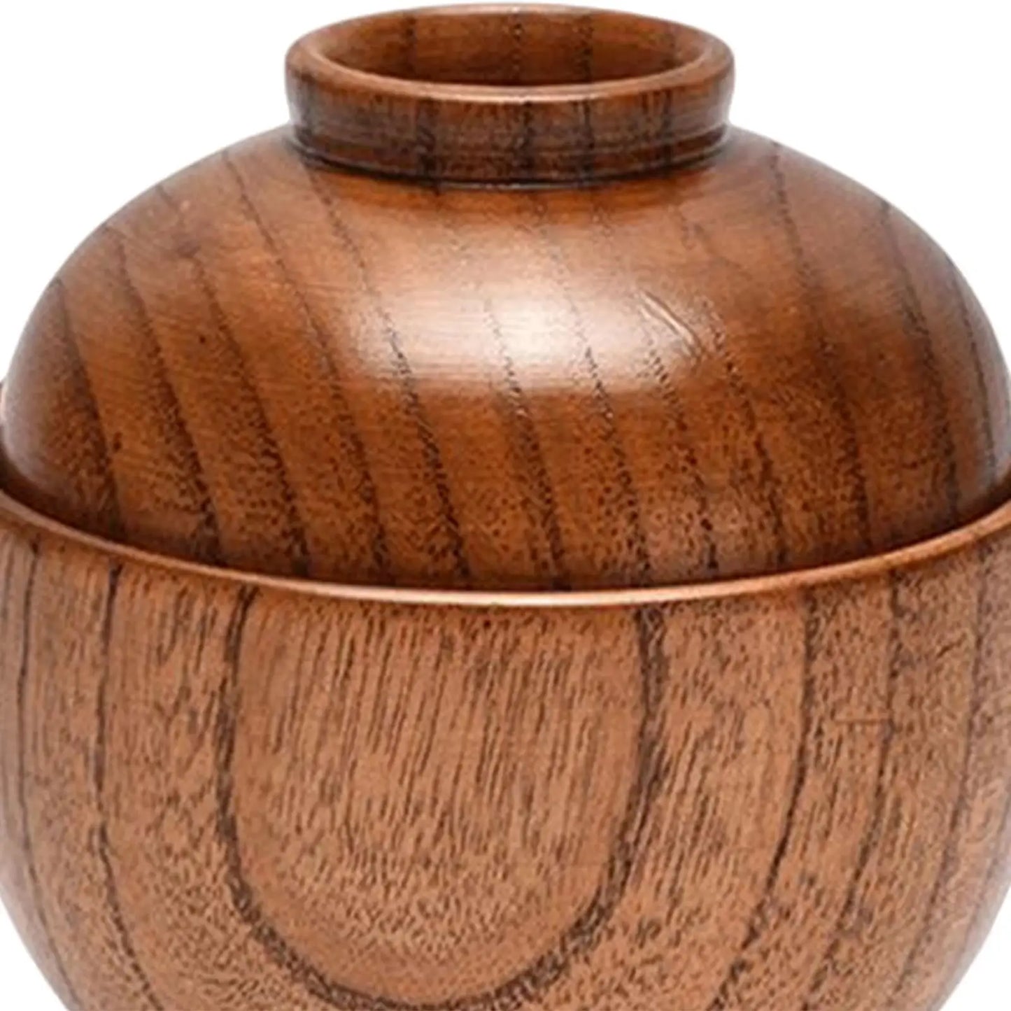 Wooden Bowl With Lid Rice Serving Bowl Food Container Tableware Food Utensil