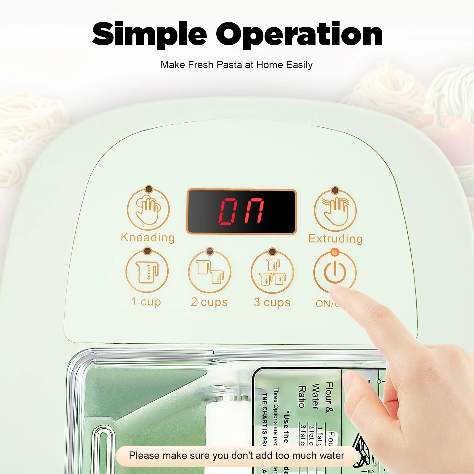Electric Pasta Maker with 13 Molds Noodle Machine 110V Eco-Friendly ABS PC POM - Cooky Kitchenware