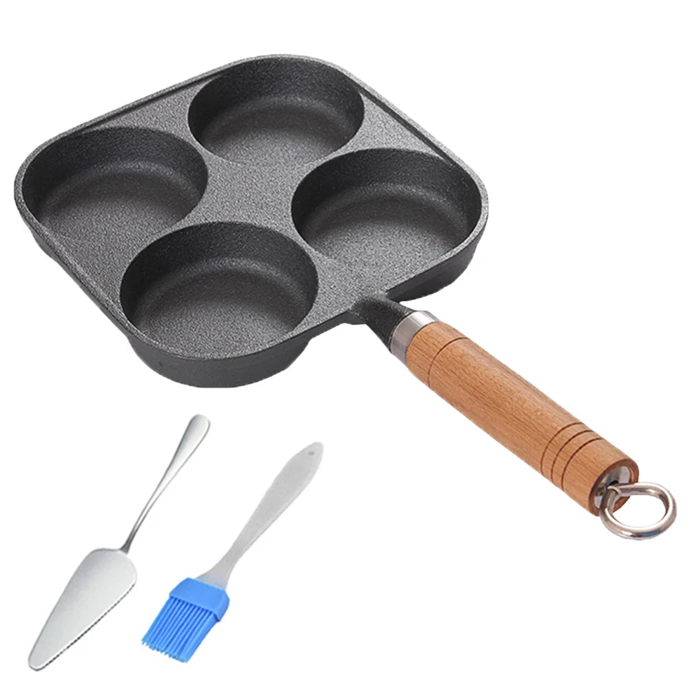 2-4 Holes Frying Pot Pan Thickened Omelet Pan Non-stick Egg Pancake Steak Pan Cooking Egg Ham Pans Breakfast Maker Cookware Pan - Cooky Kitchenware