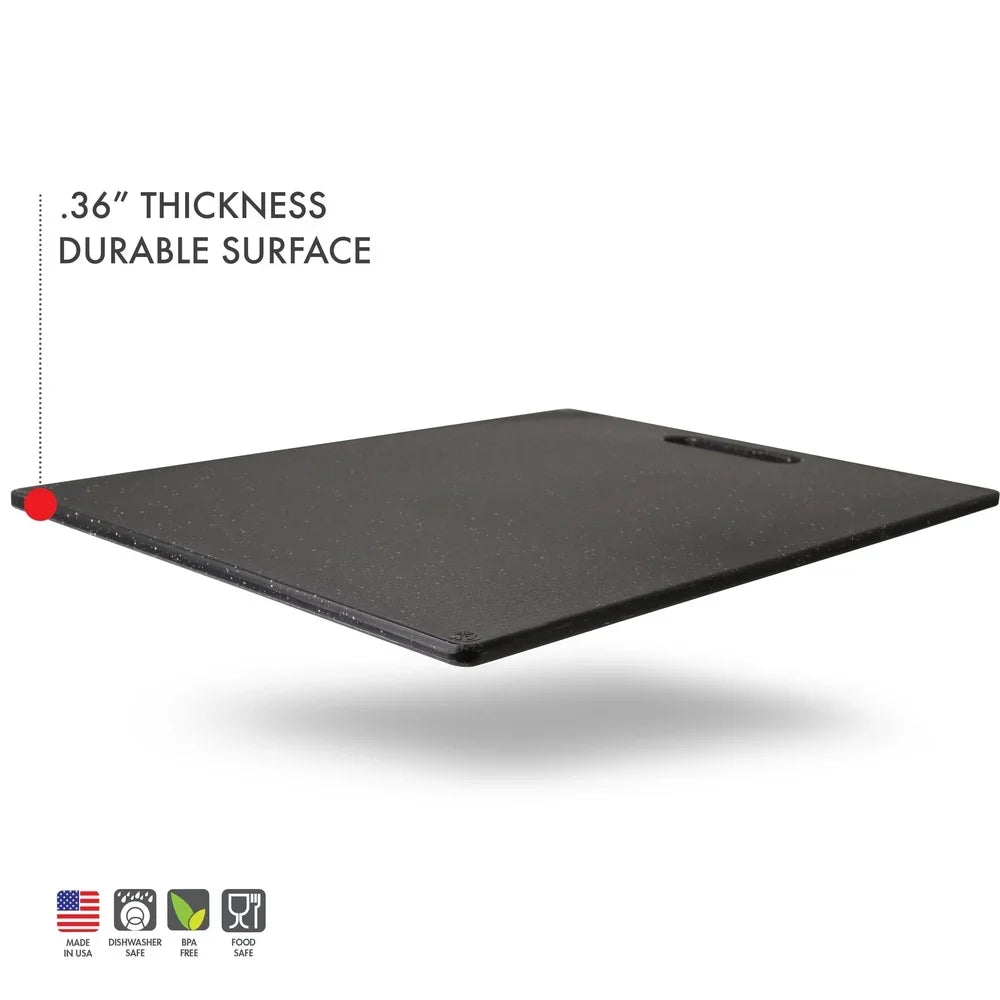 Poly Granite Cutting Board Dishwasher Safe BPA Free Kitchen Essential Non Porous Stain Resistant Reversible Chef's Knives 12x16 - Cooky Kitchenware