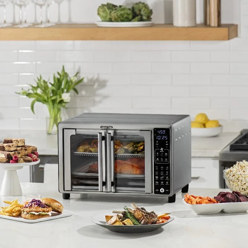 Gourmia 1700W Digital Oven Air Fryer, Multi-Mode One-Touch Preset, 24L, Stainless Steel, 6 Slices - Cooky Kitchenware