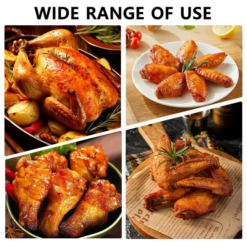Chicken Leg Grill Rack Round Stainless Steel Wing Rack 12 Slots Non Stick Drumstick Holder BBQ Accessories with Drip Tray - Cooky Kitchenware