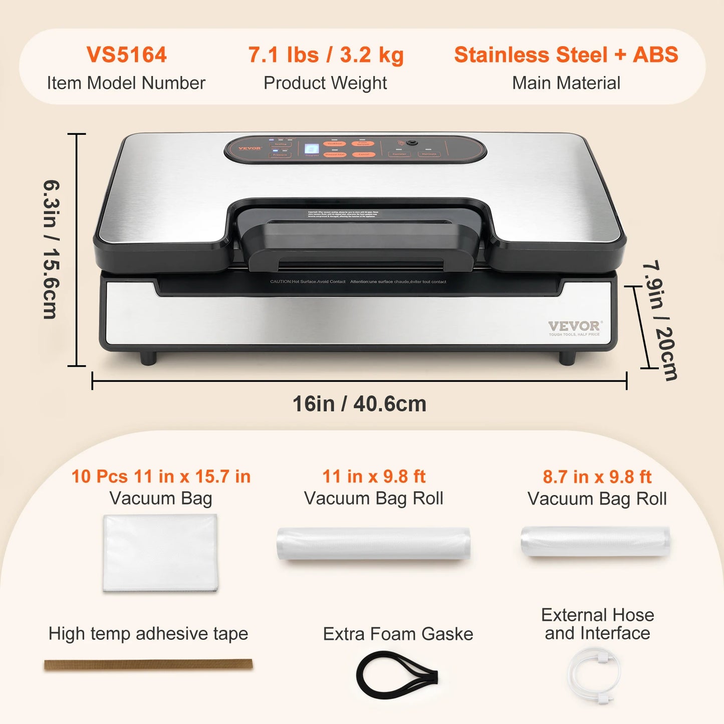 SucceBuy Commercial Vacuum Sealer Machine With Bag Cutter