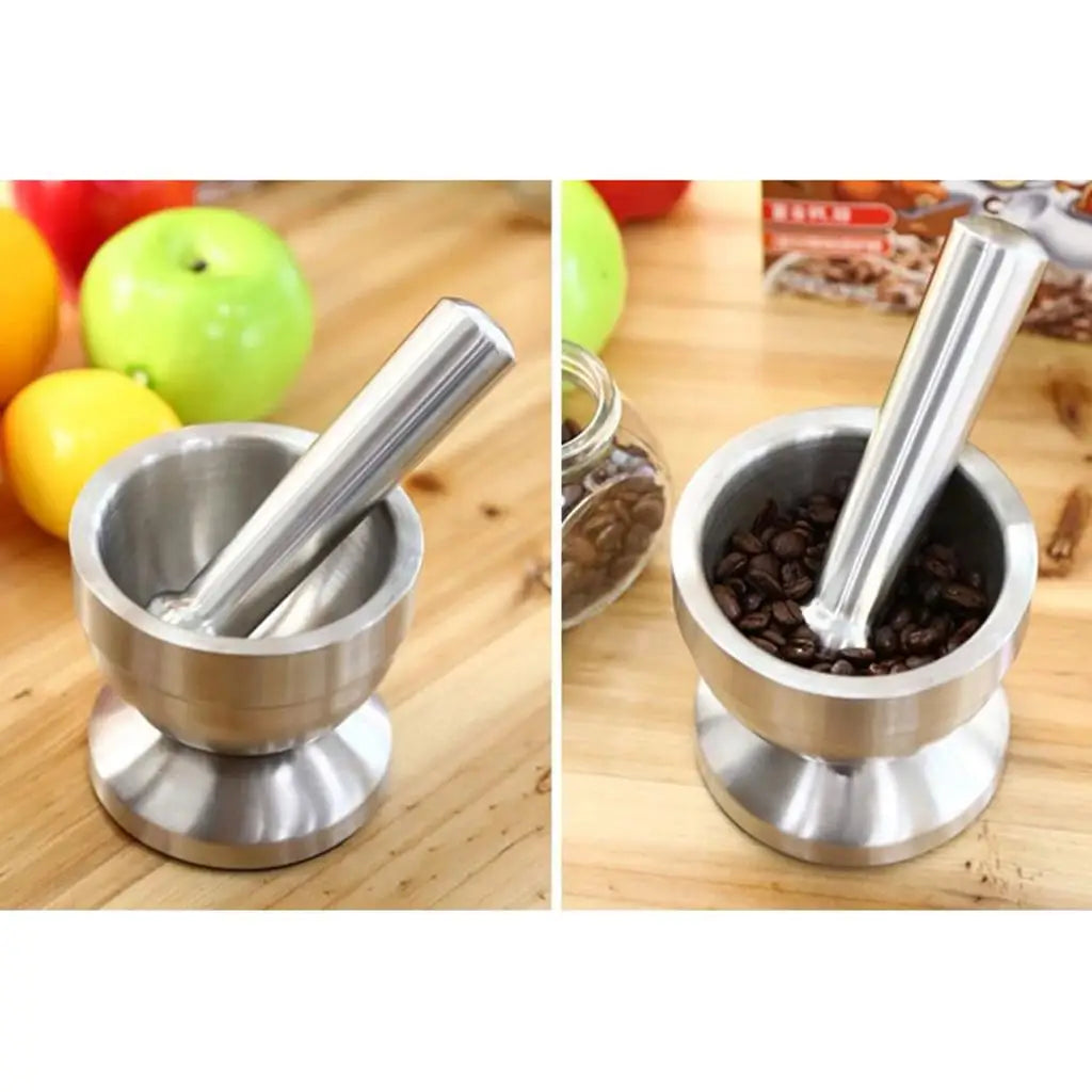 Stainless Steel MORTAR and PESTLE Kitchen Spice Mill Grinder - Cooky Kitchenware