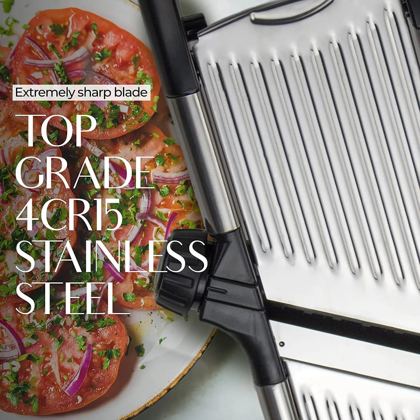 Adjustable Mandoline Slicer Stainless Steel Blades Gloves