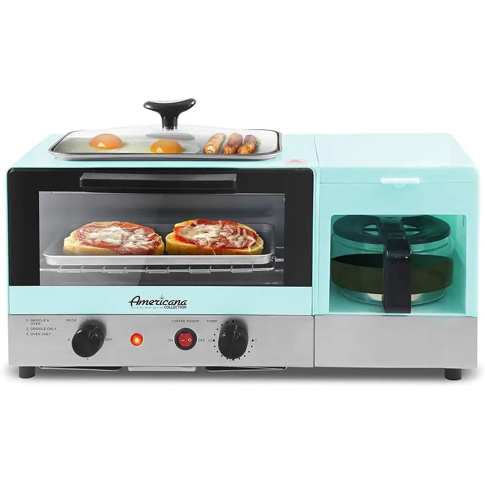 3 In 1 Breakfast Station Griddle Toaster Oven Coffeemaker
