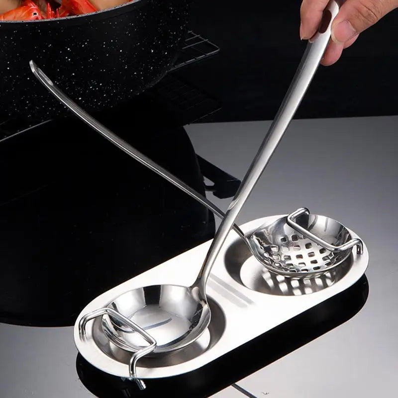 Spoon Rest Stainless Steel Ladle Holder Kitchen Countertop Utensils Spoon Rest Spatula Ladle Utensils Rest Space Saving - Cooky Kitchenware