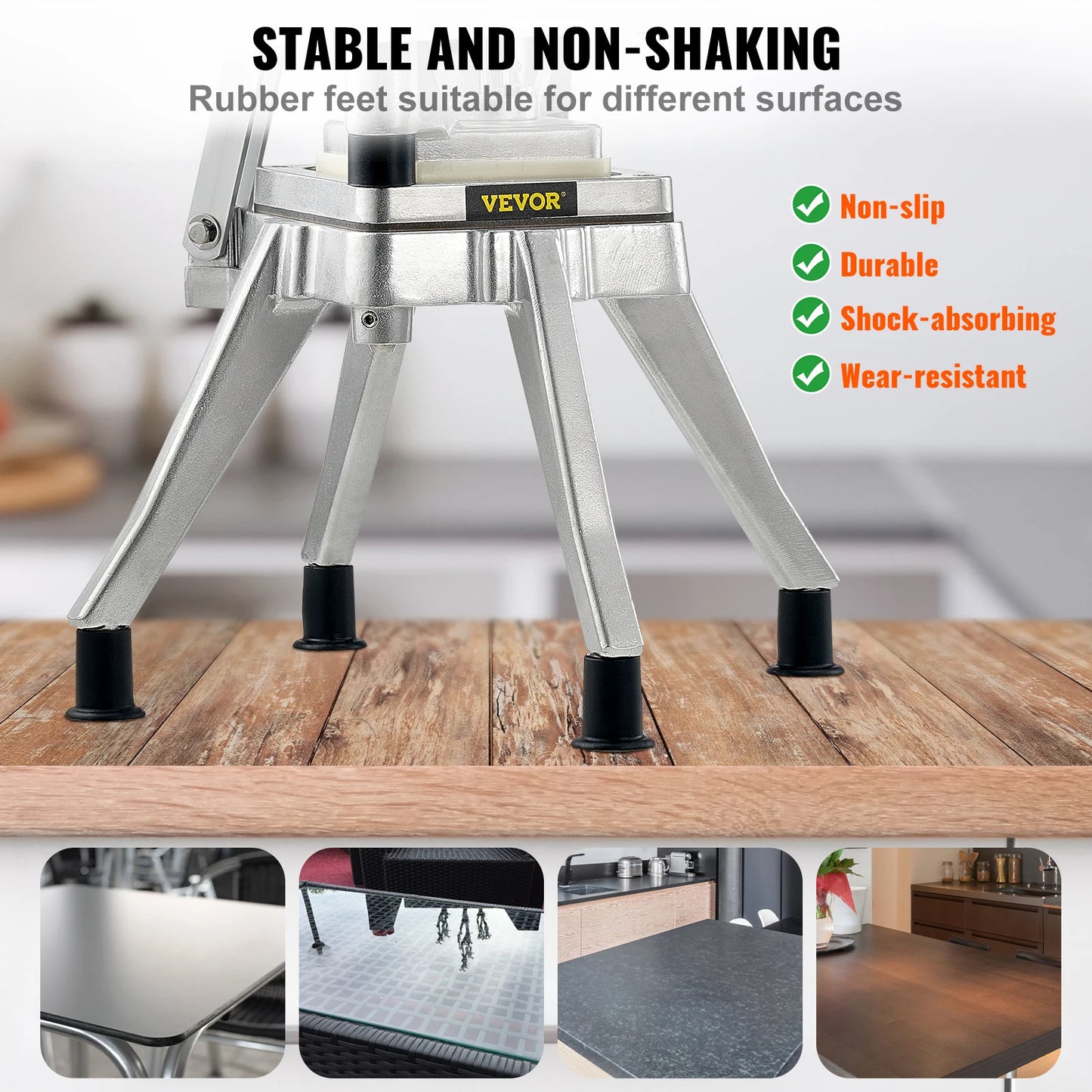 VEVOR Commercial Vegetable and Fruit Heavy Duty Food Dicer French Fry Cutter Onion Slicer Stainless Steel - Cooky Kitchenware