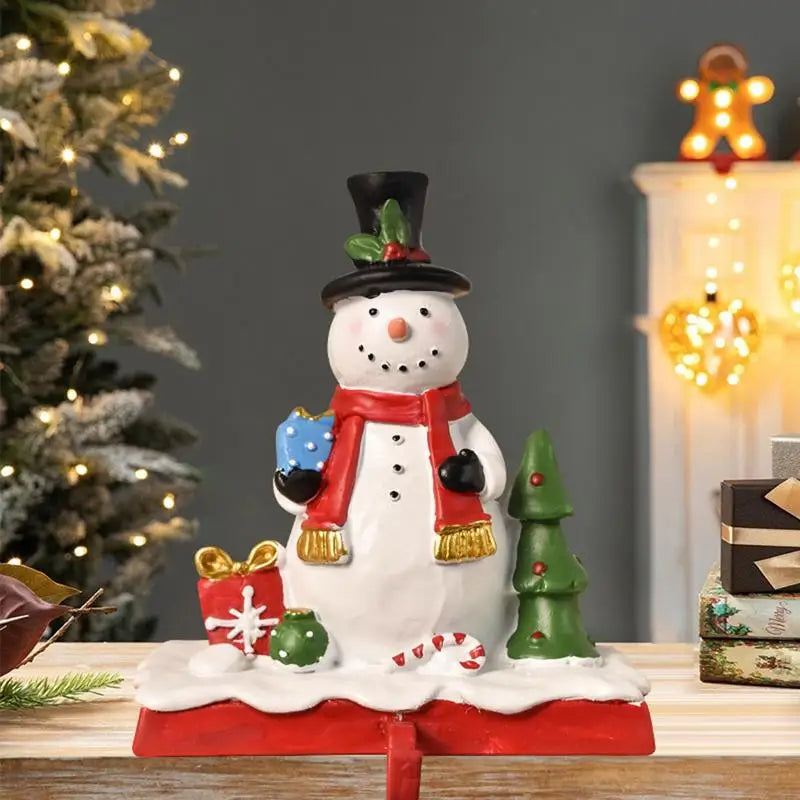 Christmas Stocking Mantel Hooks Resin Fireplace Hanger Table Side Hook Ornament Stocking Hanger For Fireplace Home Decoration