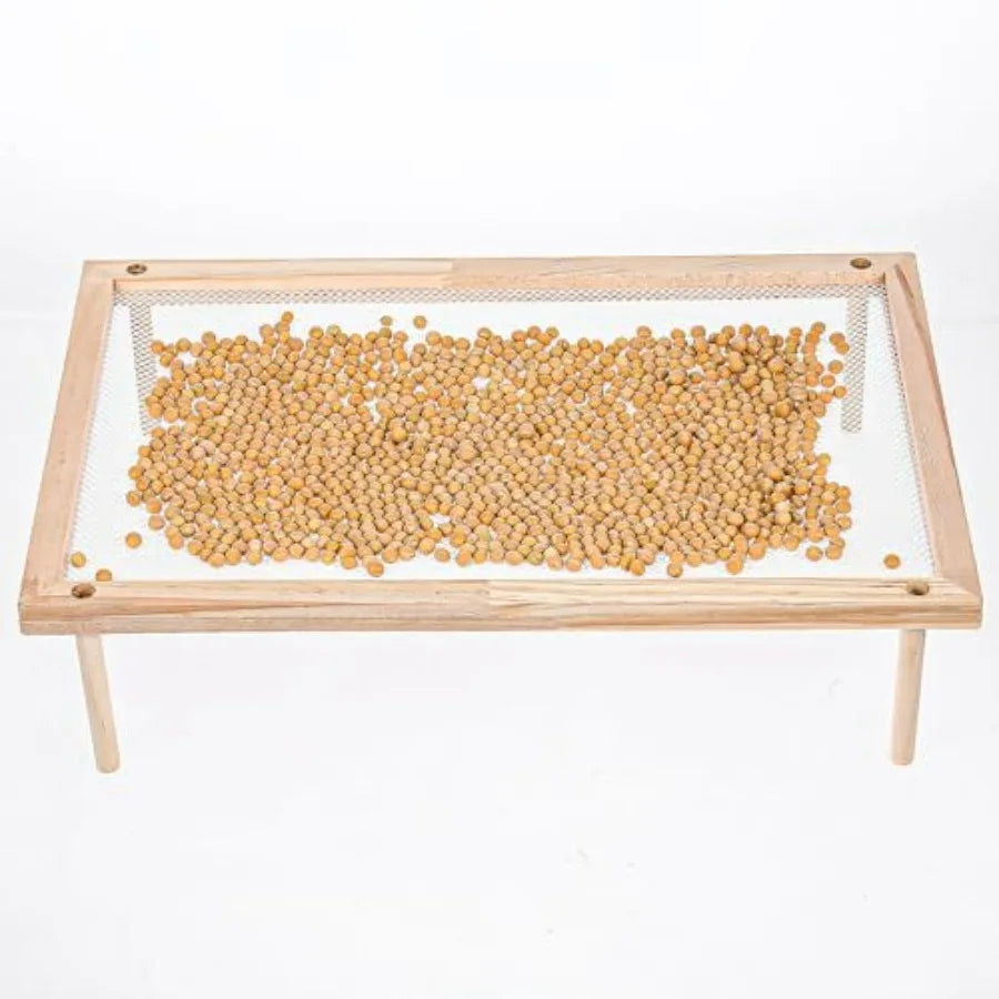 Set of 2 Stackable Wood Pasta Herb Drying Rack Food Dryer Stand with Net for Drying Seeds Herb Bud in Kitchen Garden and Outdoo