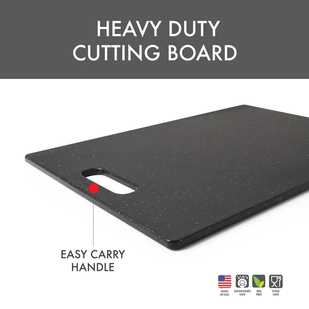 Poly Granite Cutting Board Dishwasher Safe BPA Free Kitchen Essential Non Porous Stain Resistant Reversible Chef's Knives 12x16 - Cooky Kitchenware