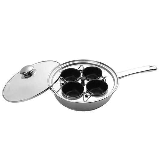 Egg Poacher Pan Stainless Steel Poached kitchen Egg Cooker Perfect Poached Eggs Maker Induction Cooktop Egg Steamer Frying Pans