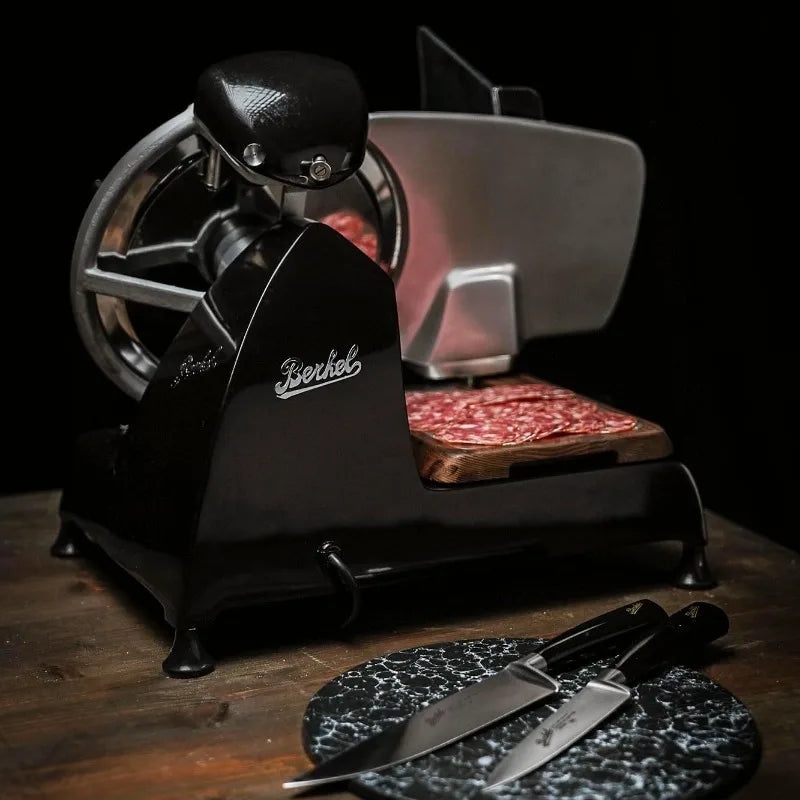 Berkel Presenting Board for Red Line 250 Slicers | Wooden Board | Stainless Steel Plate | Display Meat, Prosciutto, Cheese, Vege - Cooky Kitchenware
