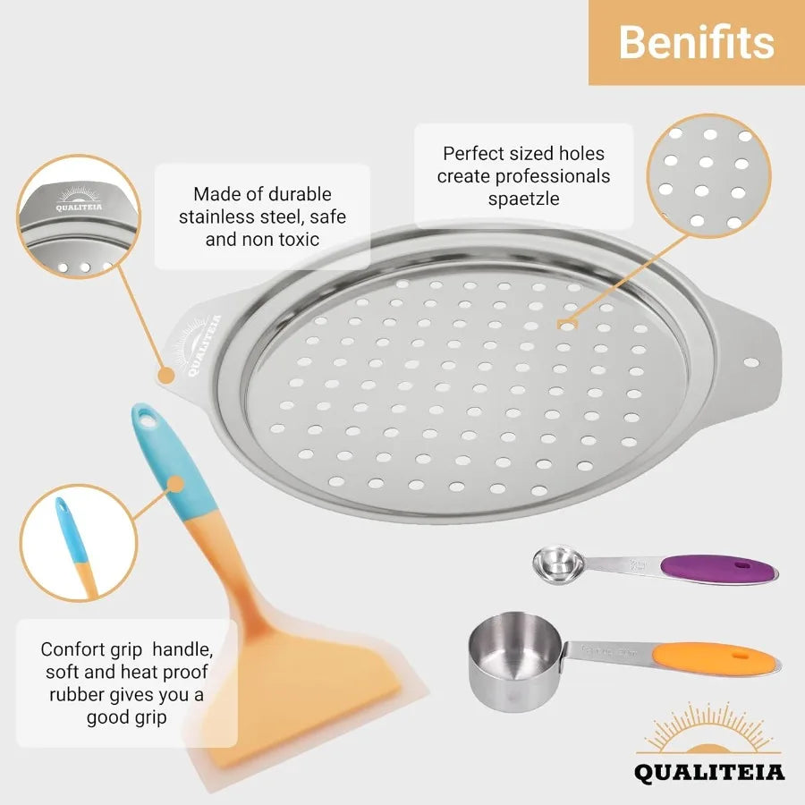 Spaetzle Maker Lid Set With Silicone Spatula And Cups