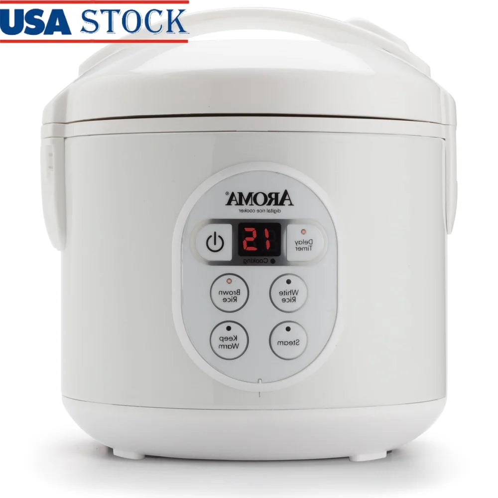Digital Rice and Grain Cooker 8-Cup Programmable Automatic Keep Warm Delay Timer Steamer Rice Grains Healthy Meals Kitchen