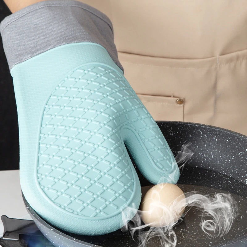 New Cute Silicone Kitchen Single Oven Glove Mitts Insulation Heat Resistant Oven Microwave Glove Baking Tools - Cooky Kitchenware